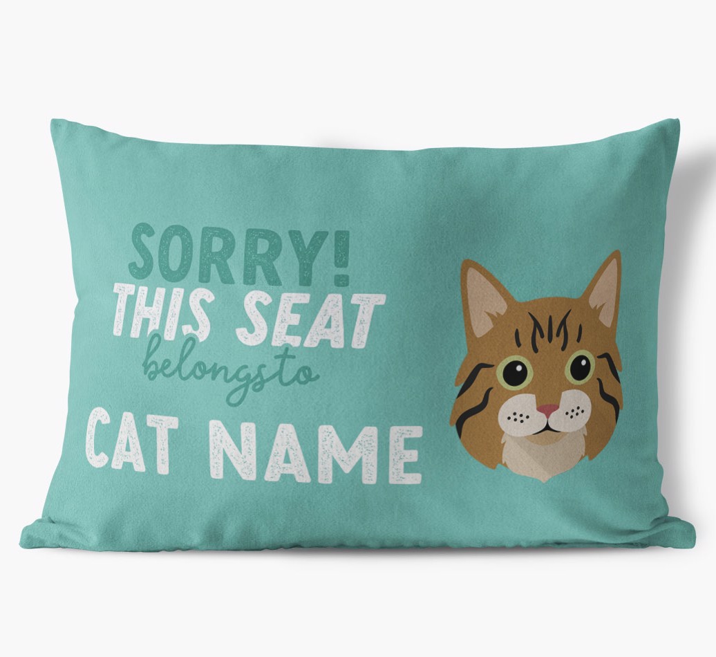 Sorry This Seat Belongs To: Personalised {breedCommonName} Soft Touch Cushion