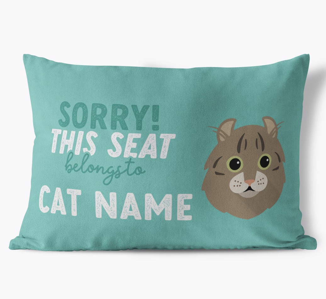 Sorry This Seat Belongs To: Personalised {breedCommonName} Soft Touch Cushion