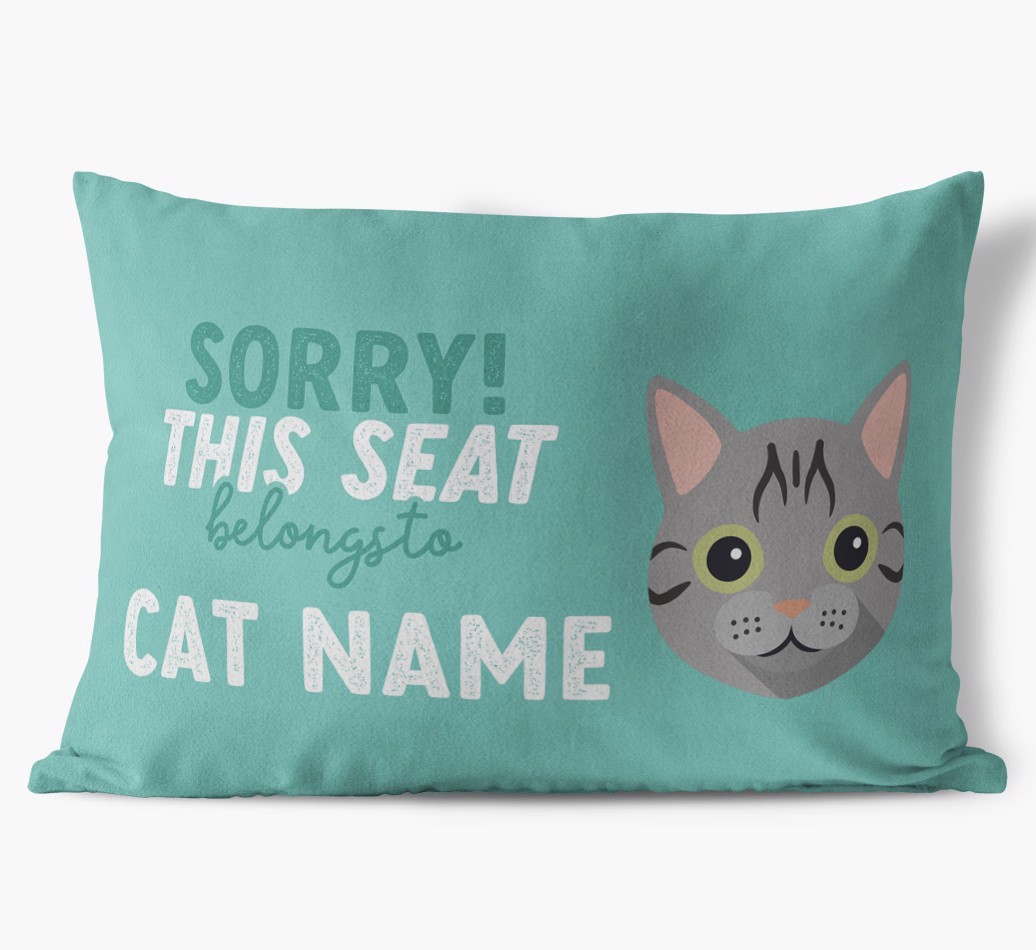 Sorry This Seat Belongs To: Personalised {breedCommonName} Soft Touch Cushion