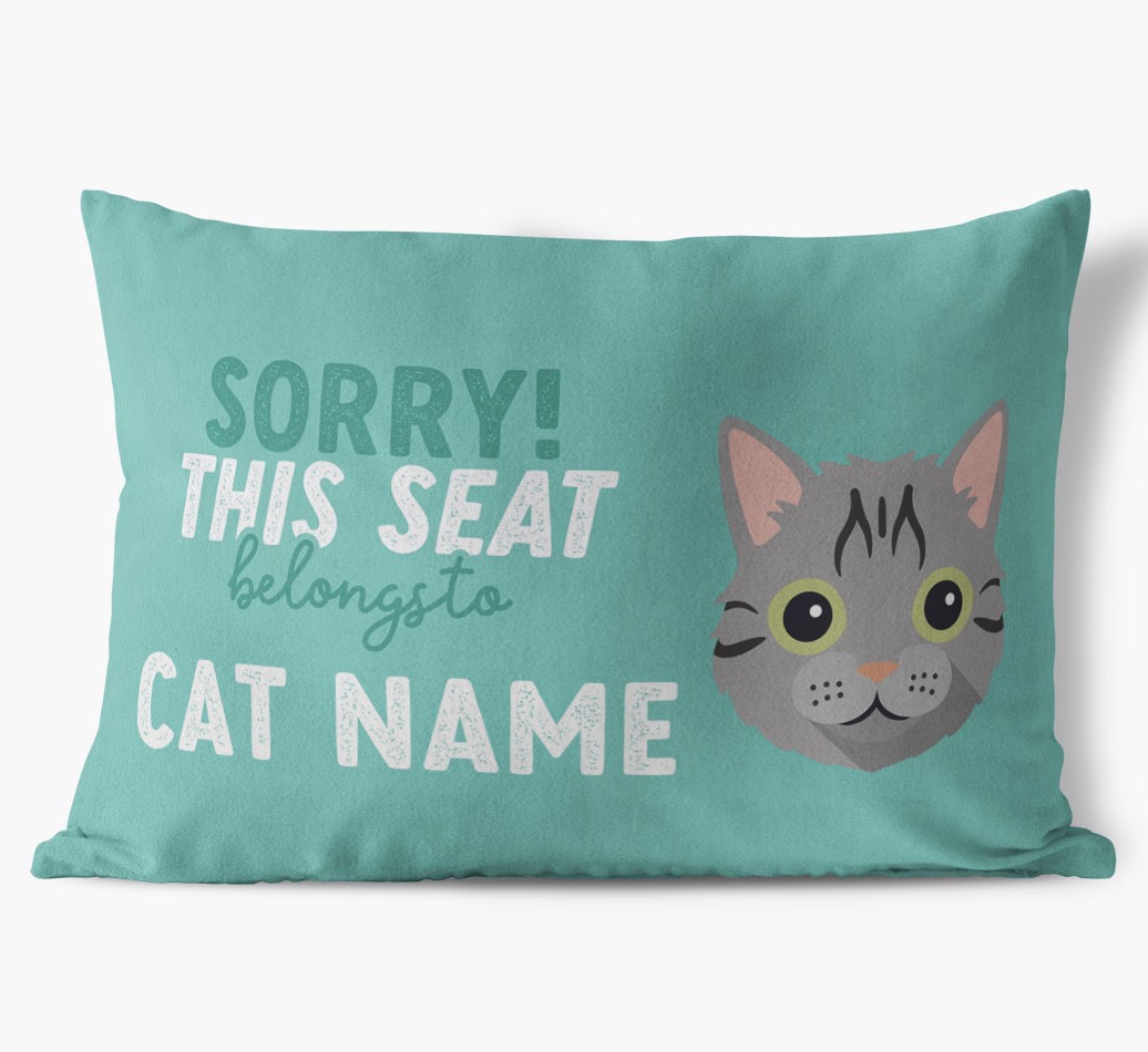 Sorry This Seat Belongs To: Personalised {breedCommonName} Soft Touch Cushion