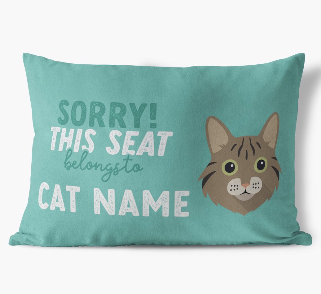Sorry This Seat Belongs To: Personalised {breedCommonName} Soft Touch Cushion