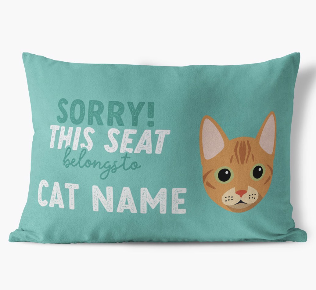 Sorry This Seat Belongs To: Personalised {breedCommonName} Soft Touch Cushion