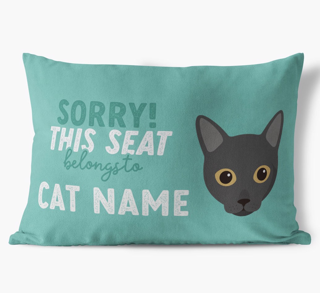 Sorry This Seat Belongs To: Personalised {breedCommonName} Soft Touch Cushion