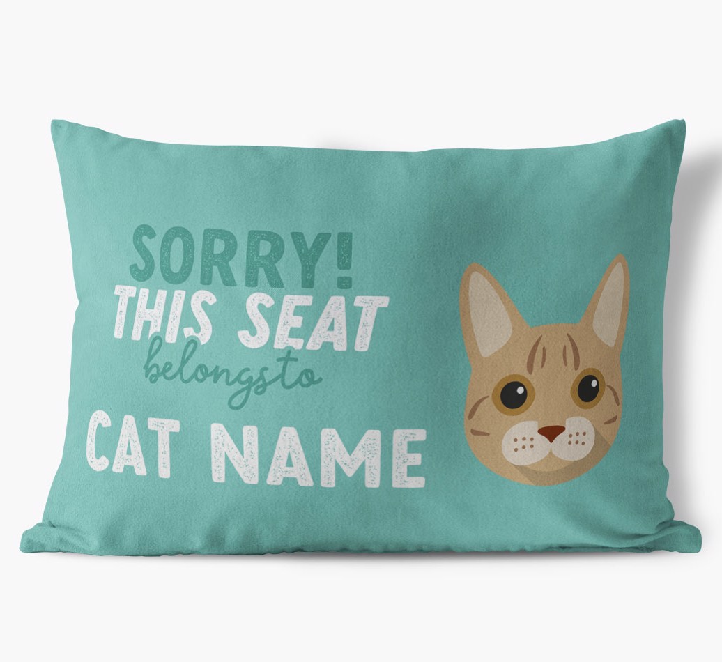 Sorry This Seat Belongs To: Personalised {breedCommonName} Soft Touch Cushion