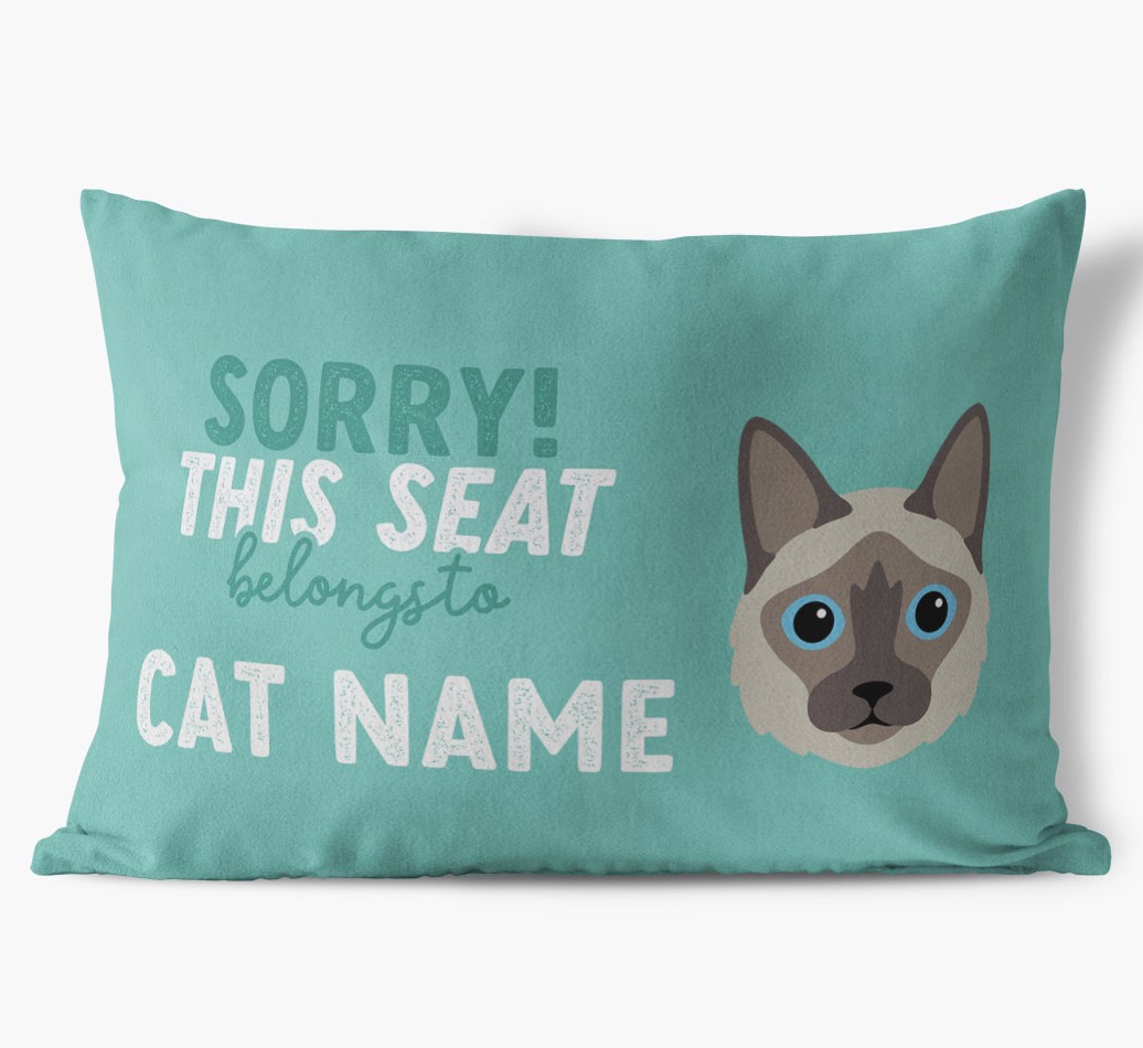 Sorry This Seat Belongs To: Personalised {breedCommonName} Soft Touch Cushion