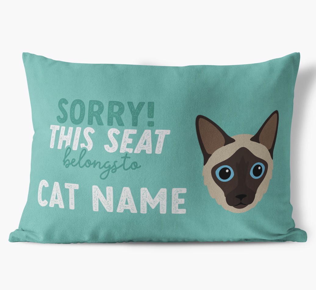 Sorry This Seat Belongs To: Personalised {breedCommonName} Soft Touch Cushion