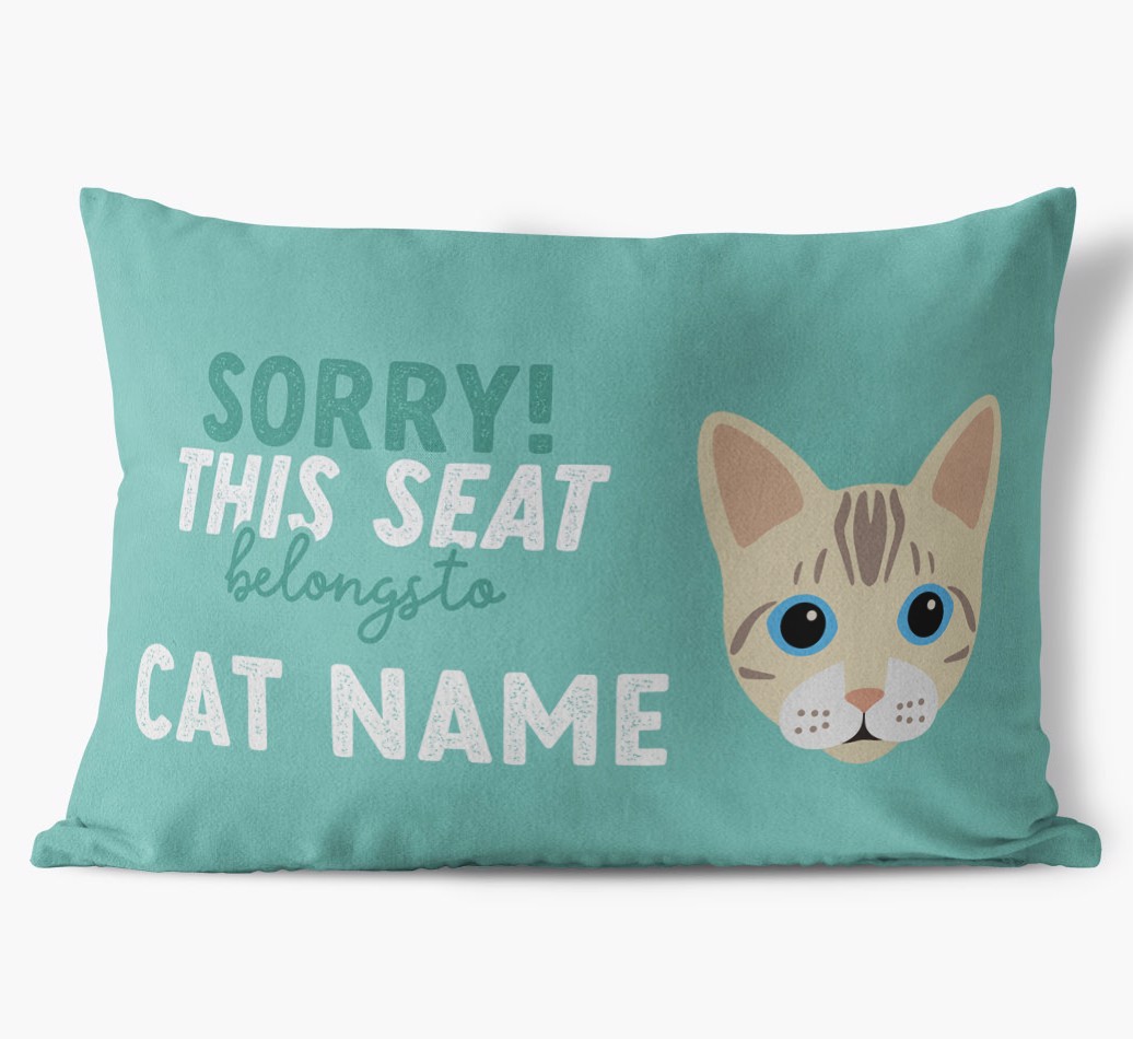 Sorry This Seat Belongs To: Personalised {breedCommonName} Soft Touch Cushion