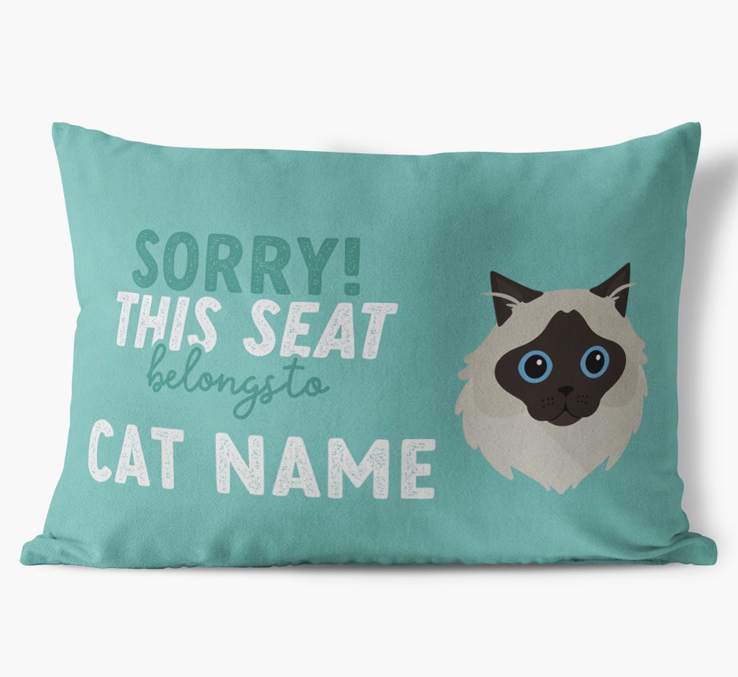 Sorry This Seat Belongs To: Personalised {breedCommonName} Soft Touch Cushion
