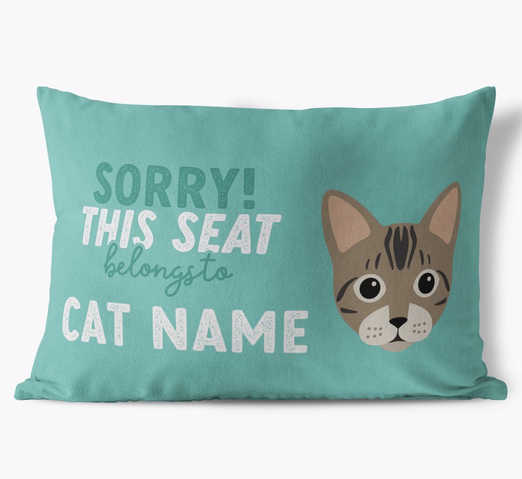 Sorry This Seat Belongs To: Personalised {breedCommonName} Soft Touch Cushion