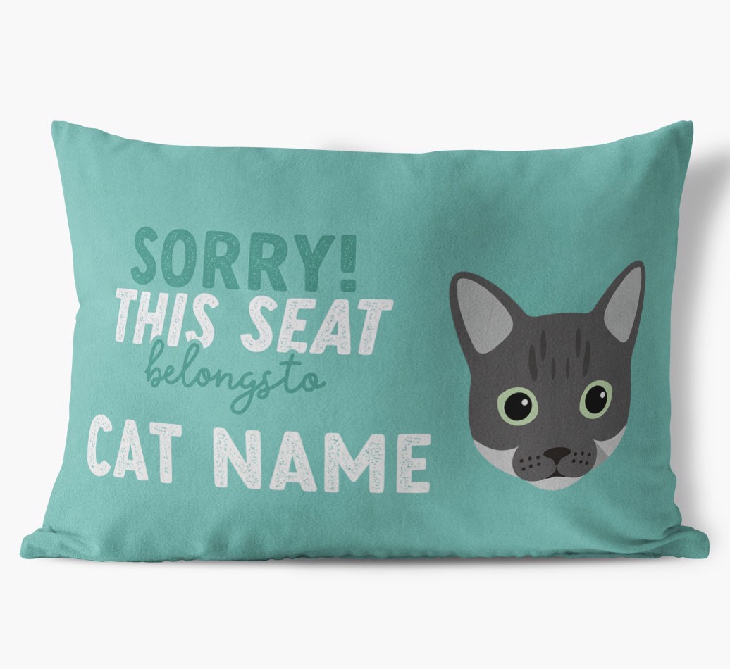 Sorry This Seat Belongs To: Personalised {breedCommonName} Soft Touch Cushion