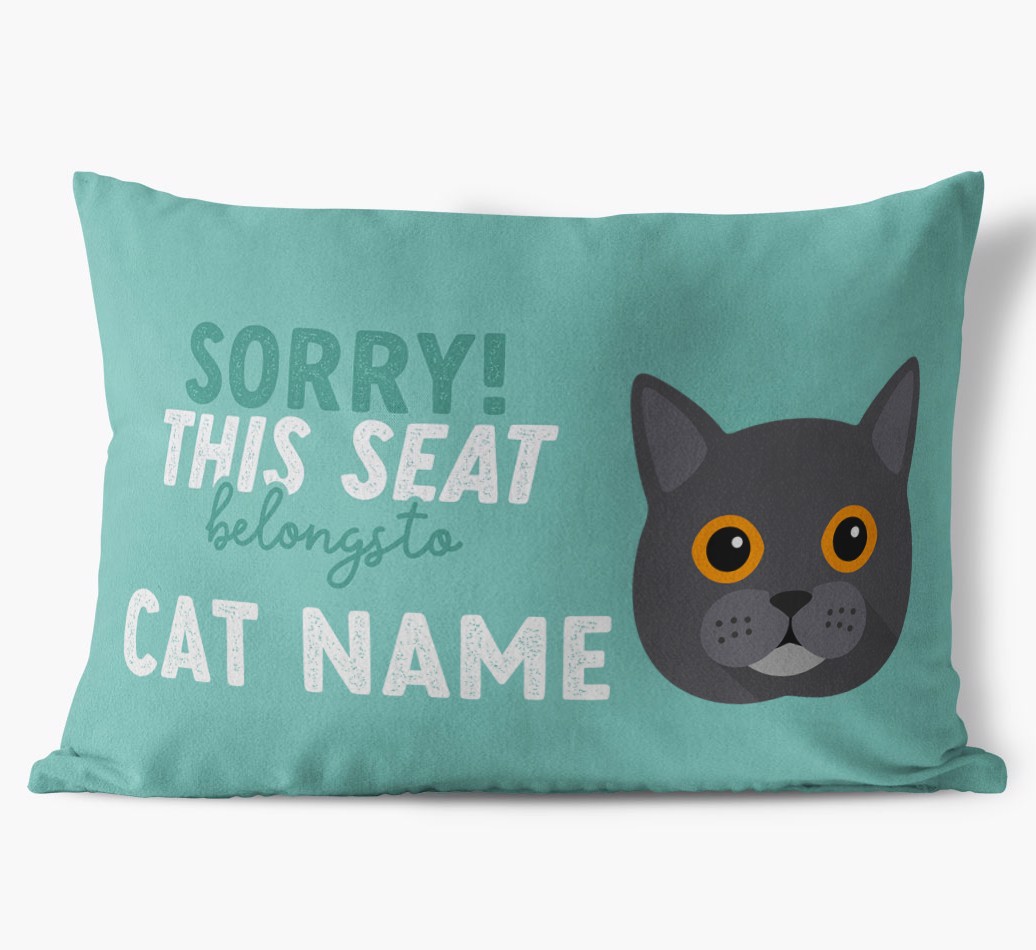 Sorry This Seat Belongs To: Personalised {breedCommonName} Soft Touch Cushion