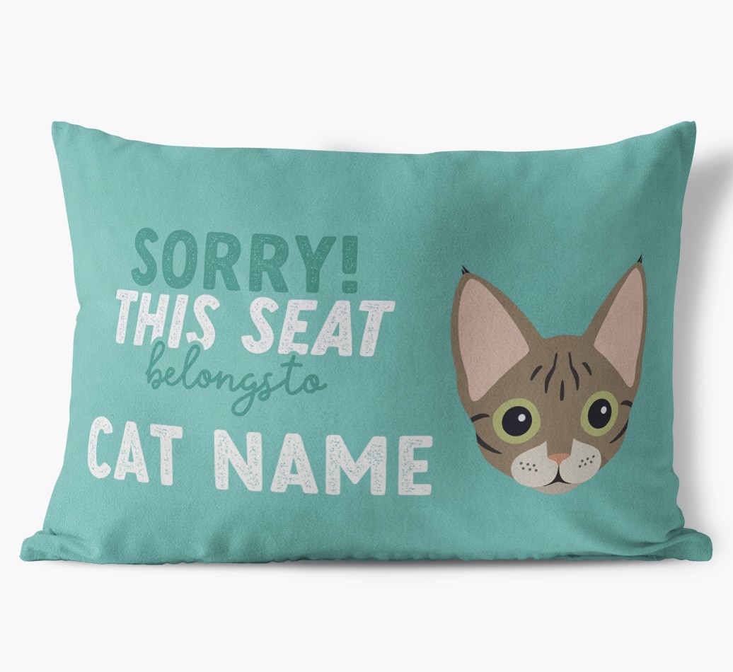 Sorry This Seat Belongs To: Personalised {breedCommonName} Soft Touch Cushion