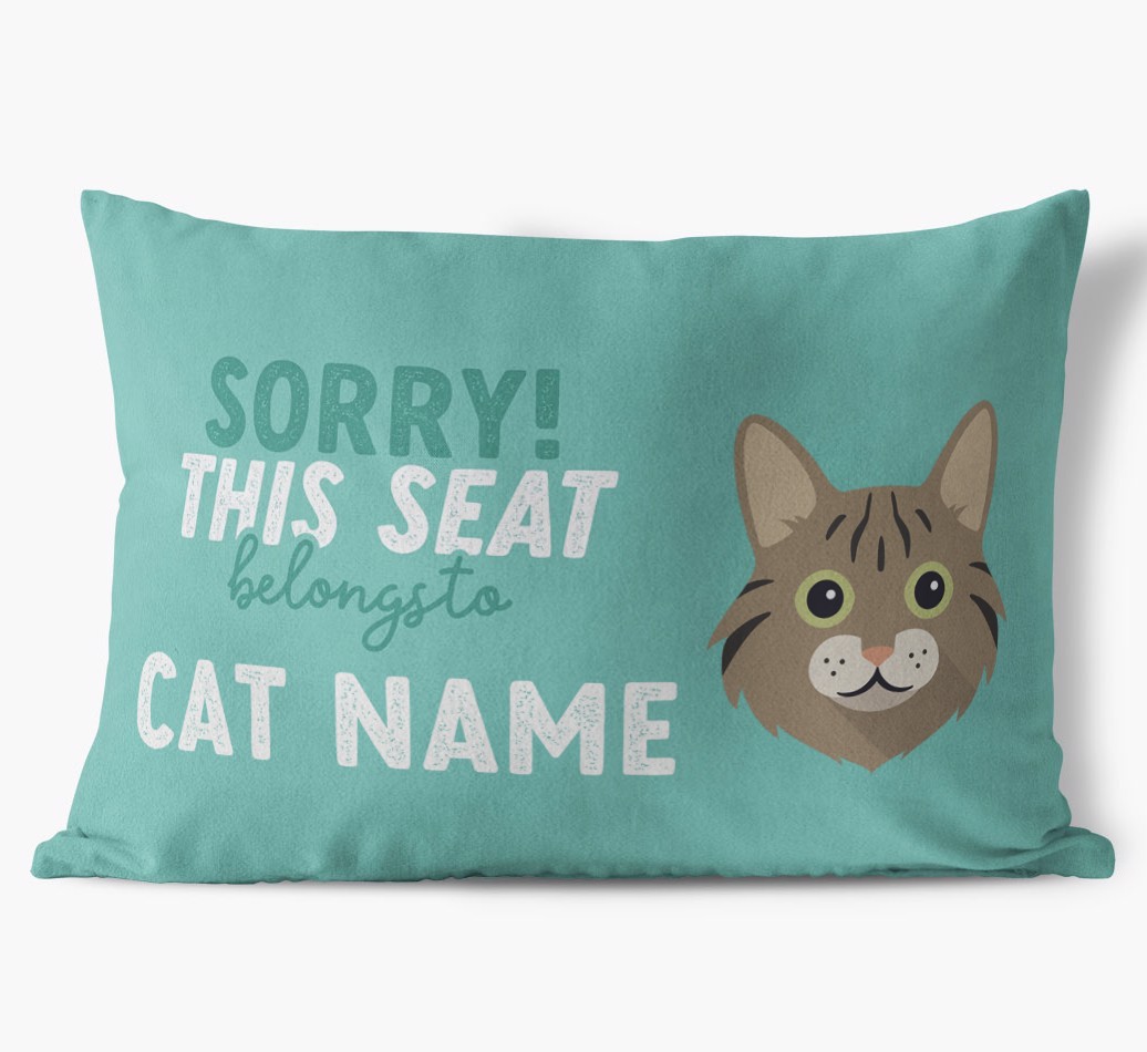 Sorry This Seat Belongs To: Personalised {breedCommonName} Soft Touch Cushion