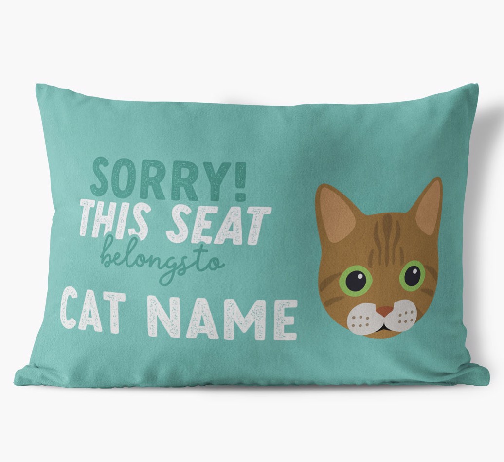 Sorry This Seat Belongs To: Personalised {breedCommonName} Soft Touch Cushion