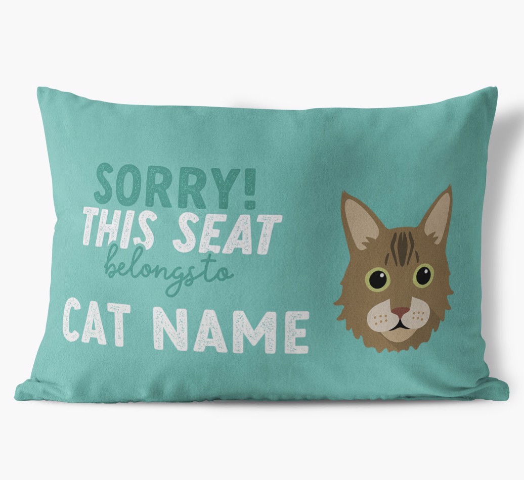 Sorry This Seat Belongs To: Personalised {breedCommonName} Soft Touch Cushion