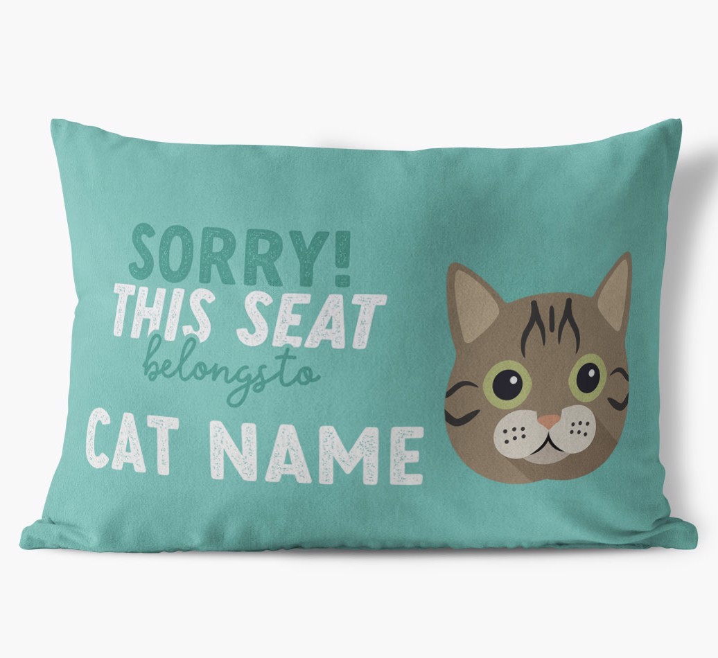 Sorry This Seat Belongs To: Personalised {breedCommonName} Soft Touch Cushion