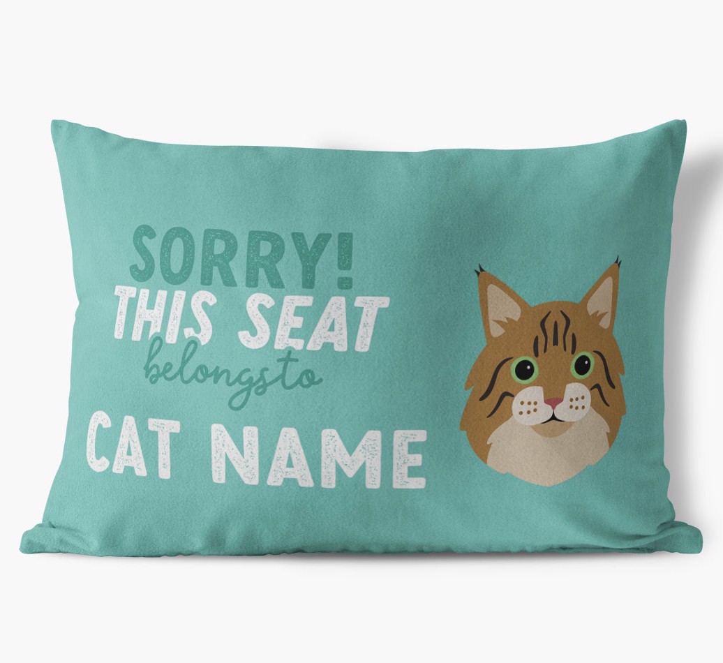 Sorry This Seat Belongs To: Personalised {breedCommonName} Soft Touch Cushion