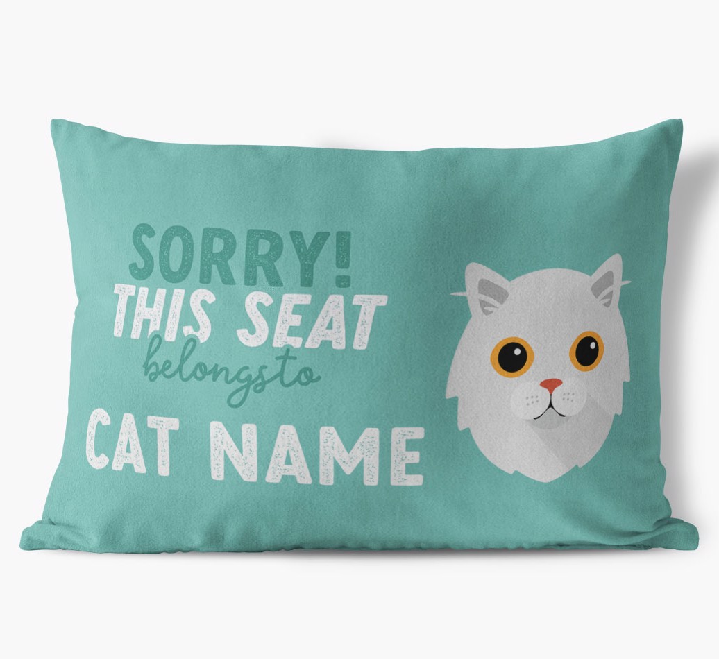 Sorry This Seat Belongs To: Personalised {breedCommonName} Soft Touch Cushion