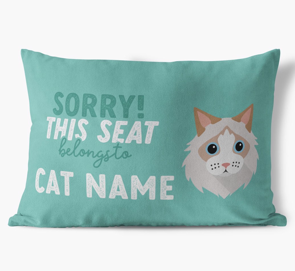 Sorry This Seat Belongs To: Personalised {breedCommonName} Soft Touch Cushion