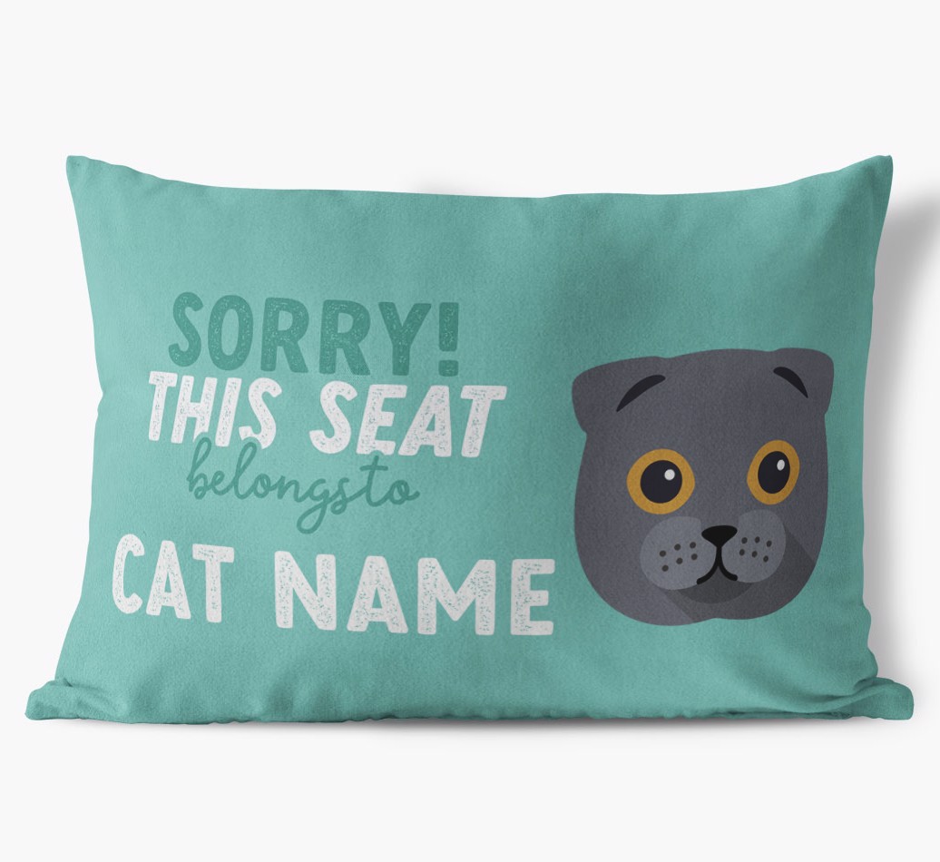 Sorry This Seat Belongs To: Personalised {breedCommonName} Soft Touch Cushion