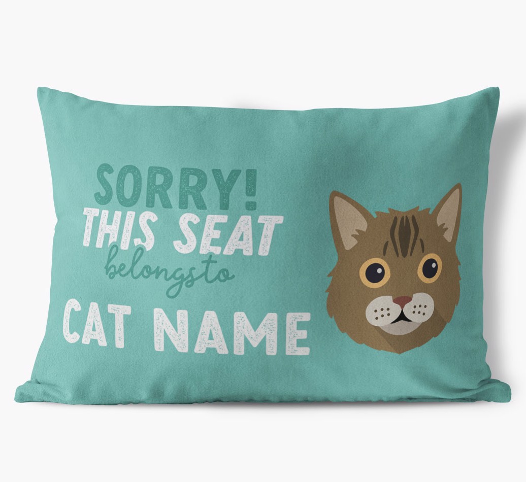Sorry This Seat Belongs To: Personalised {breedCommonName} Soft Touch Cushion