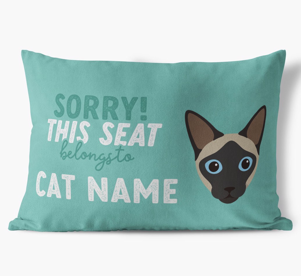 Sorry This Seat Belongs To: Personalised {breedCommonName} Soft Touch Cushion