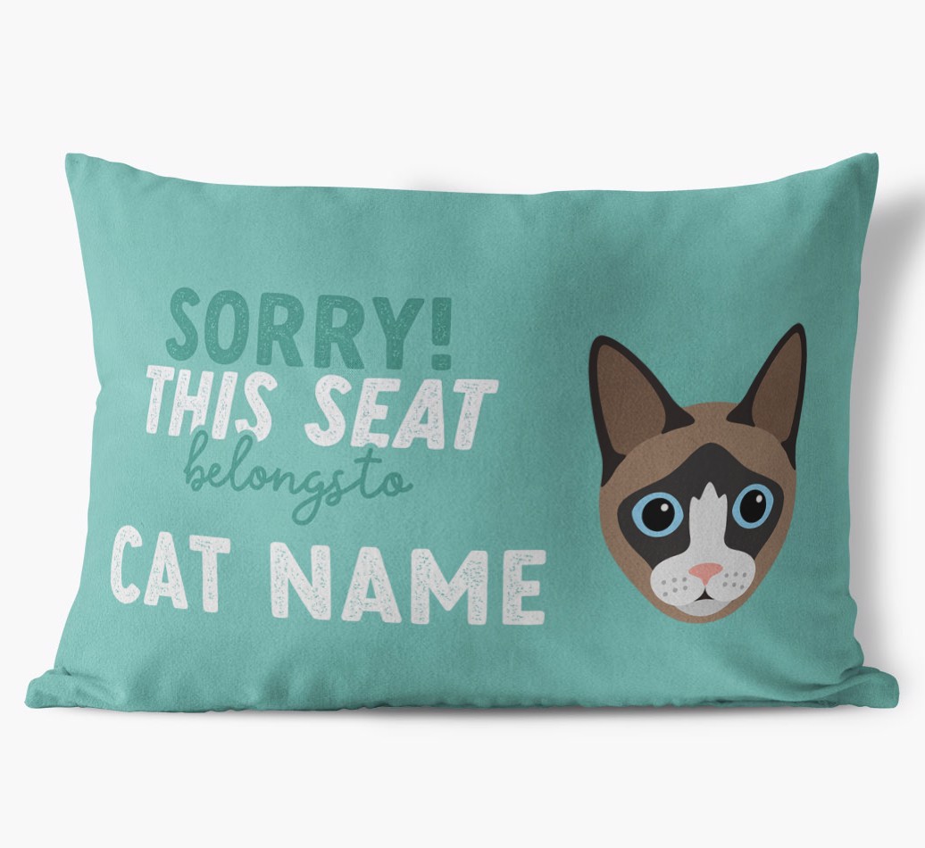 Sorry This Seat Belongs To: Personalised {breedCommonName} Soft Touch Cushion