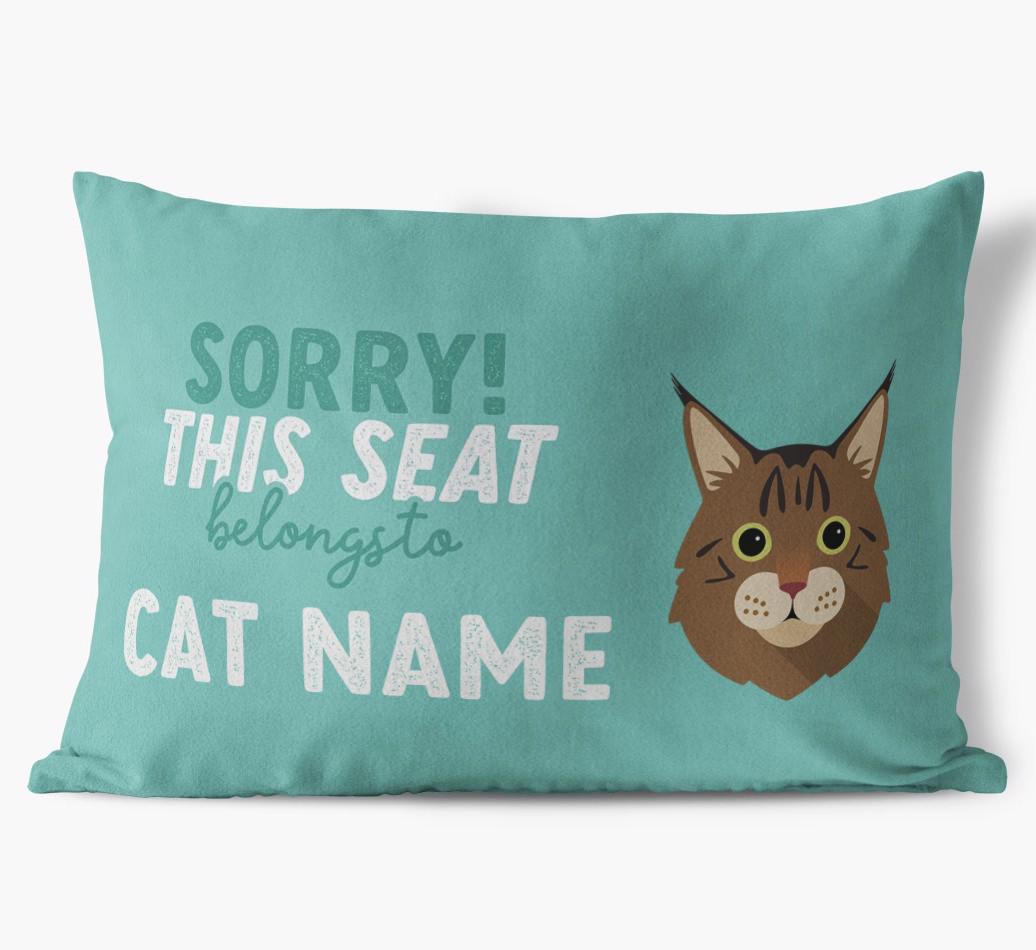 Sorry This Seat Belongs To: Personalised {breedCommonName} Soft Touch Cushion