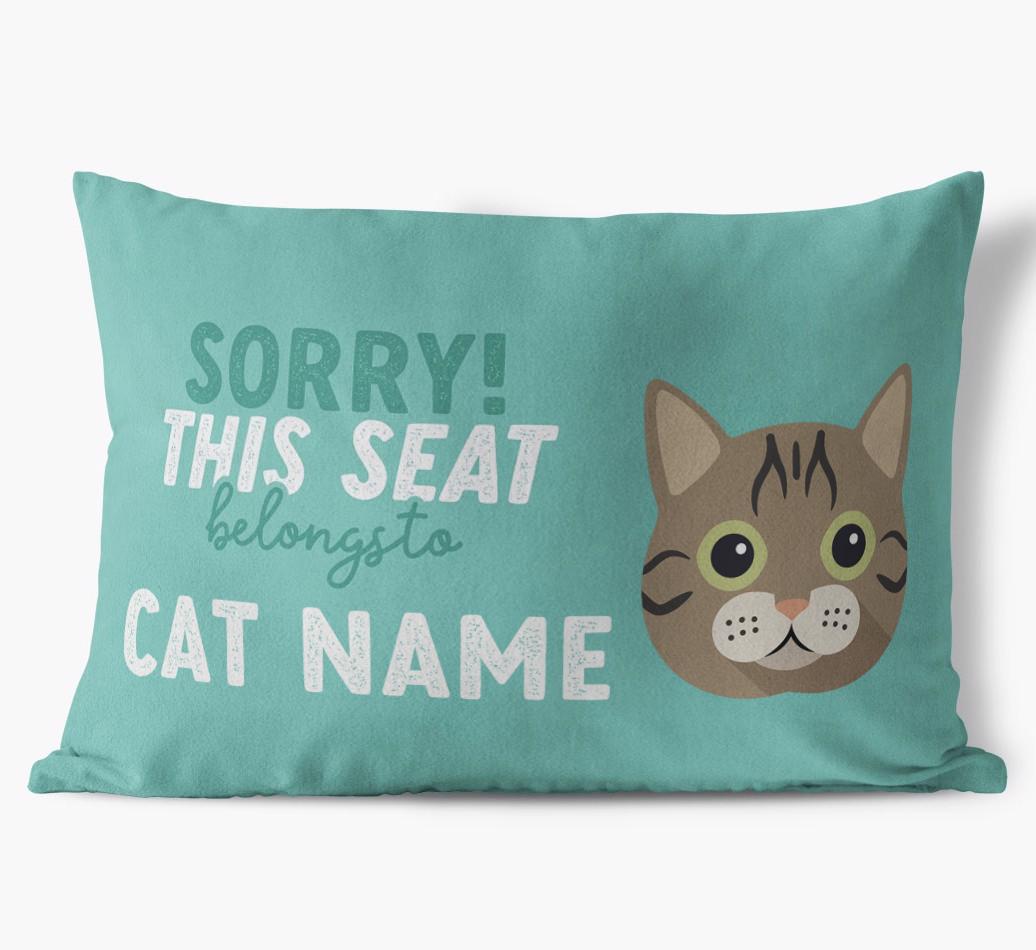 Sorry This Seat Belongs To: Personalized {breedCommonName} Soft Touch Pillow