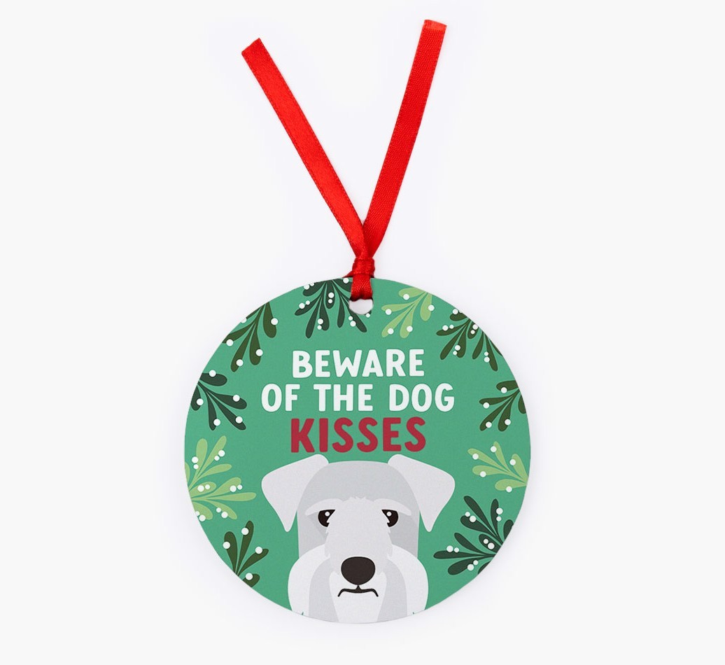 Beware Of The Dog Kisses: Personalized {breedFullName} Christmas Decoration