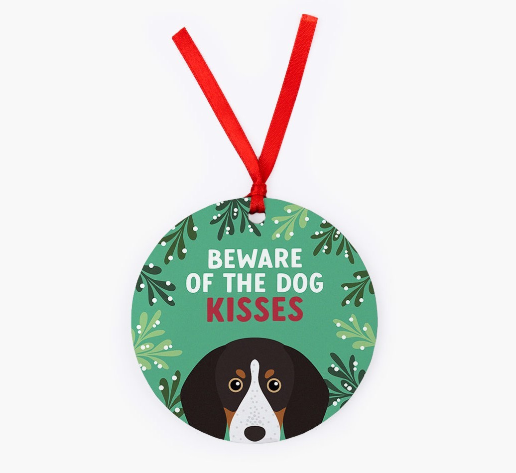 Beware Of The Dog Kisses: Personalised {breedFullName} Christmas Decoration