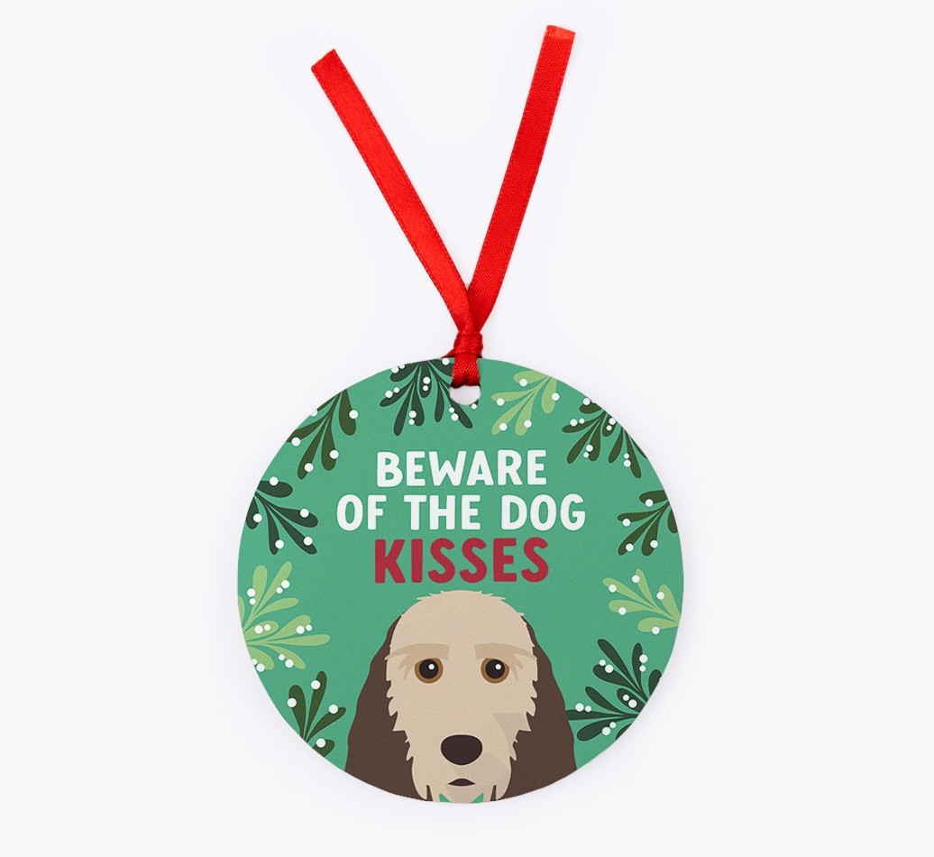 Beware Of The Dog Kisses: Personalised {breedFullName} Christmas Decoration