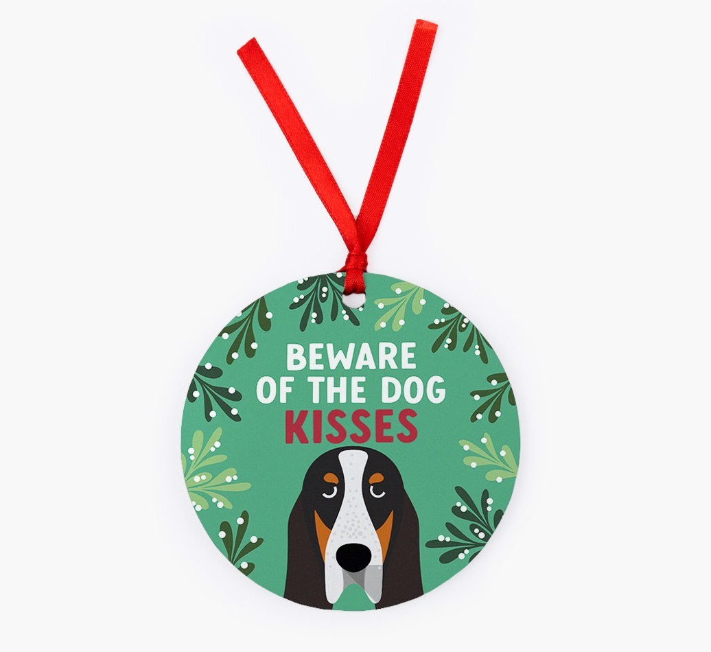 Beware Of The Dog Kisses: Personalized {breedFullName} Christmas Decoration