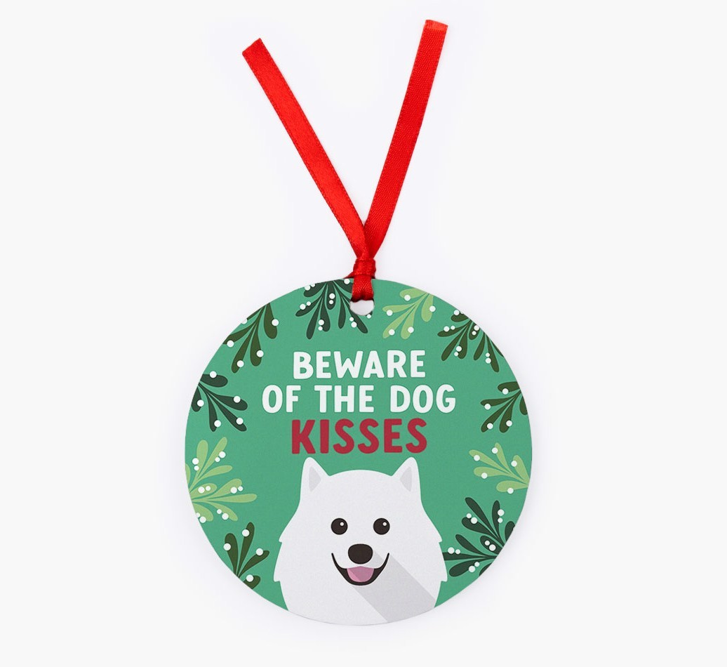 Beware Of The Dog Kisses: Personalised {breedFullName} Christmas Decoration