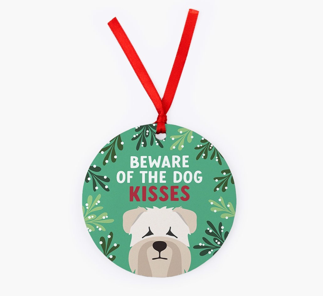 Beware Of The Dog Kisses: Personalized {breedFullName} Christmas Decoration
