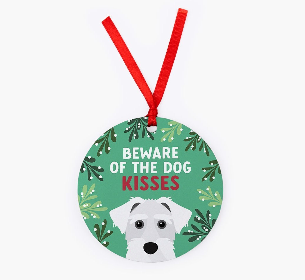 Beware Of The Dog Kisses: Personalised {breedFullName} Christmas Decoration
