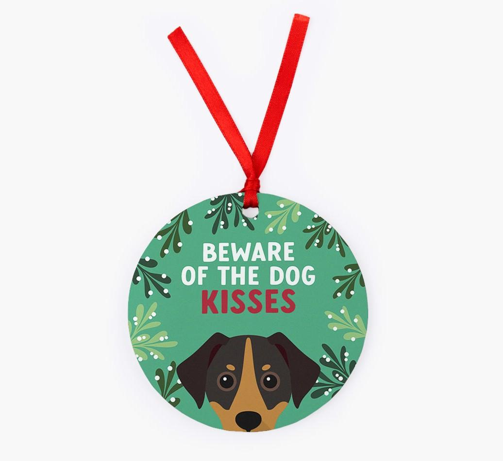 Beware Of The Dog Kisses: Personalized {breedFullName} Christmas Decoration