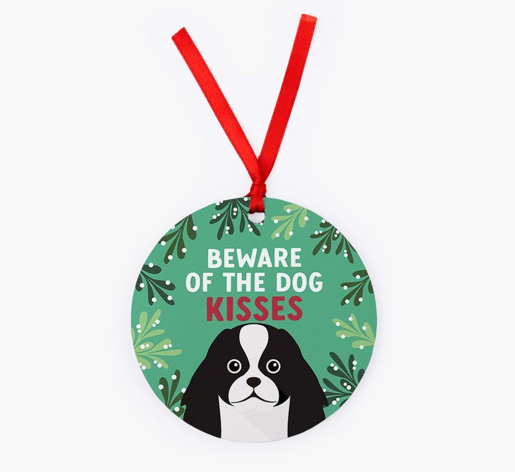 Beware Of The Dog Kisses: Personalized {breedFullName} Christmas Decoration