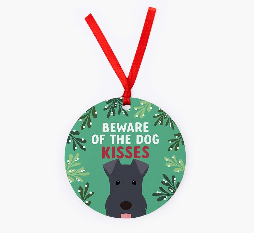 Beware Of The Dog Kisses: Personalized {breedFullName} Christmas Decoration