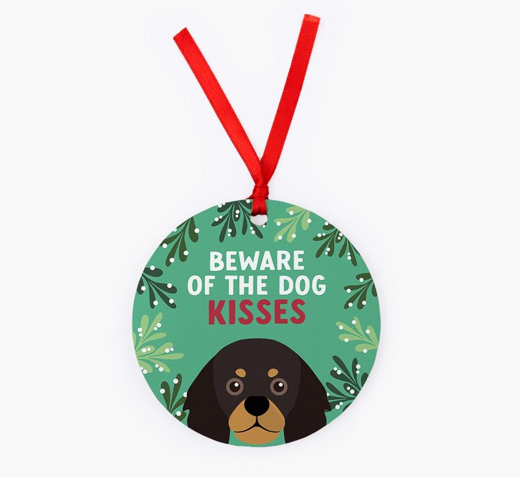 Beware Of The Dog Kisses: Personalized {breedFullName} Christmas Decoration