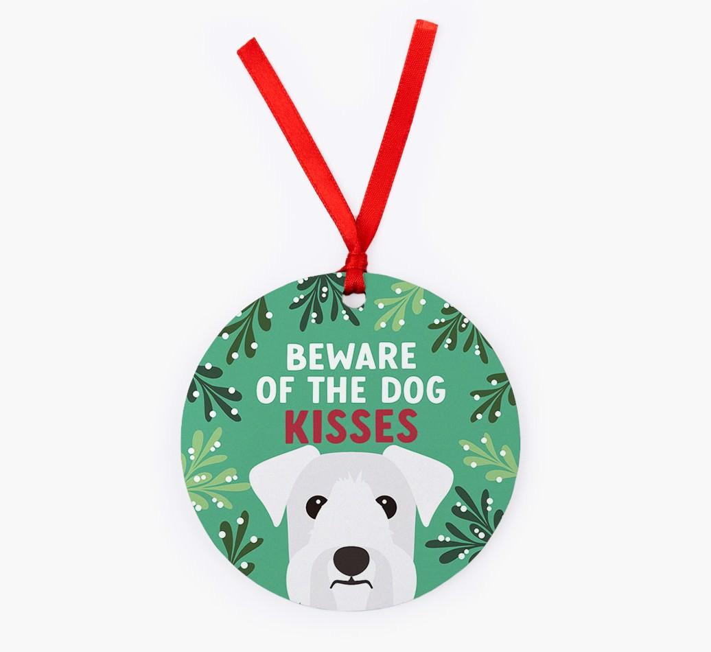 Beware Of The Dog Kisses: Personalized {breedFullName} Christmas Decoration