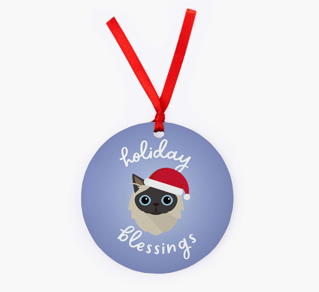 Holiday Blessings: Personalised {breedCommonName} Christmas Decoration