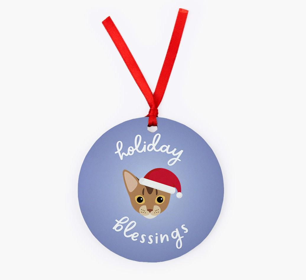 Holiday Blessings: Personalised {breedCommonName} Christmas Decoration