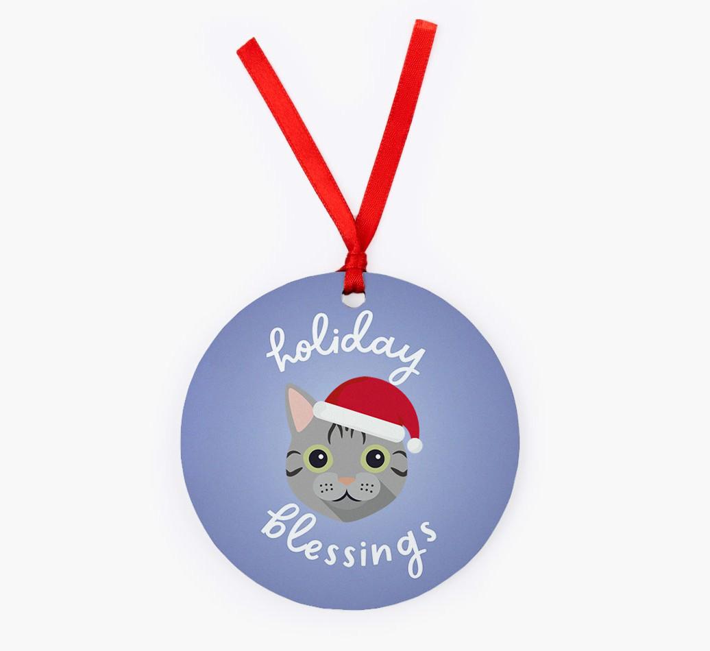Holiday Blessings: Personalised {breedCommonName} Christmas Decoration