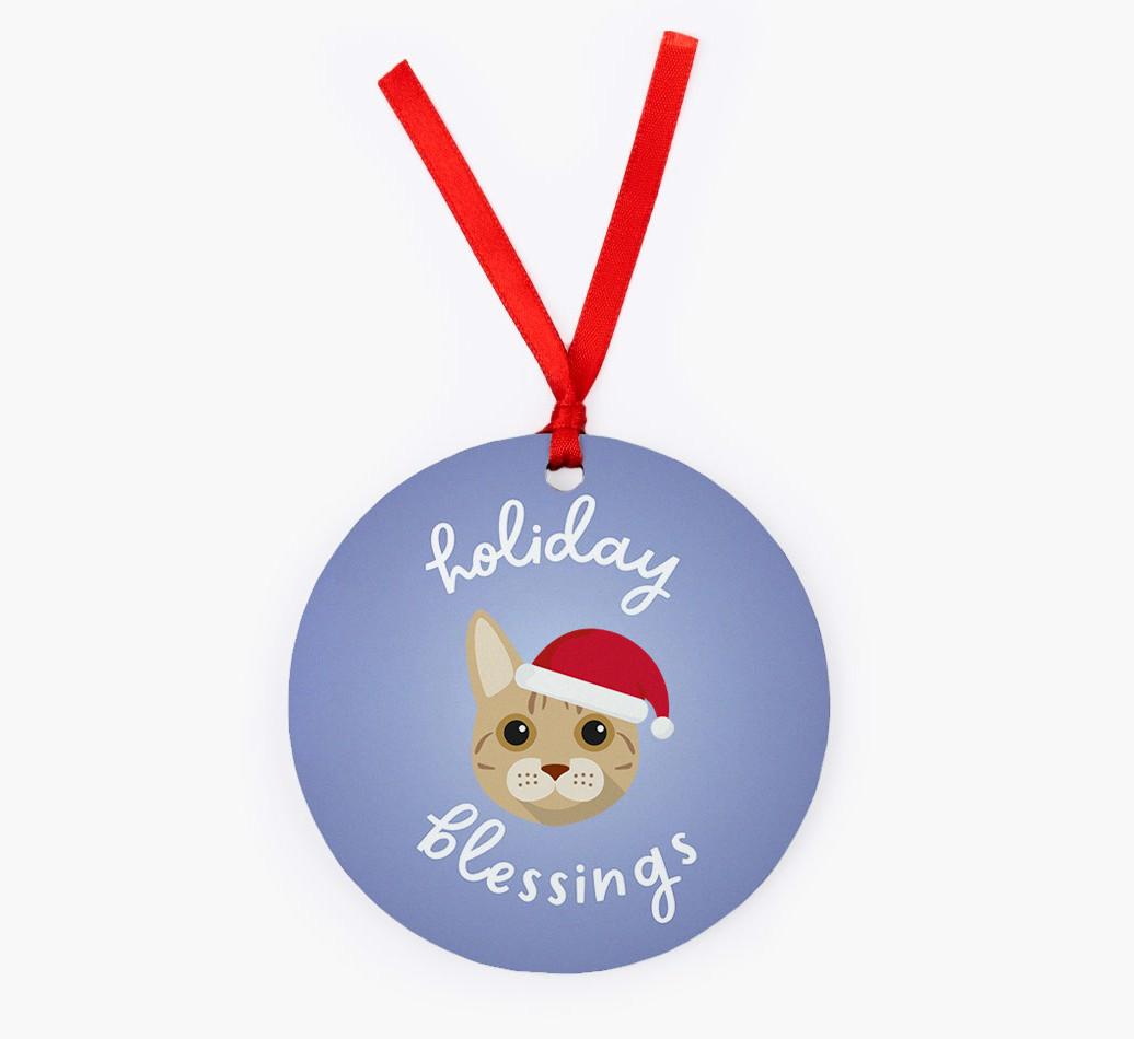 Holiday Blessings: Personalised {breedCommonName} Christmas Decoration