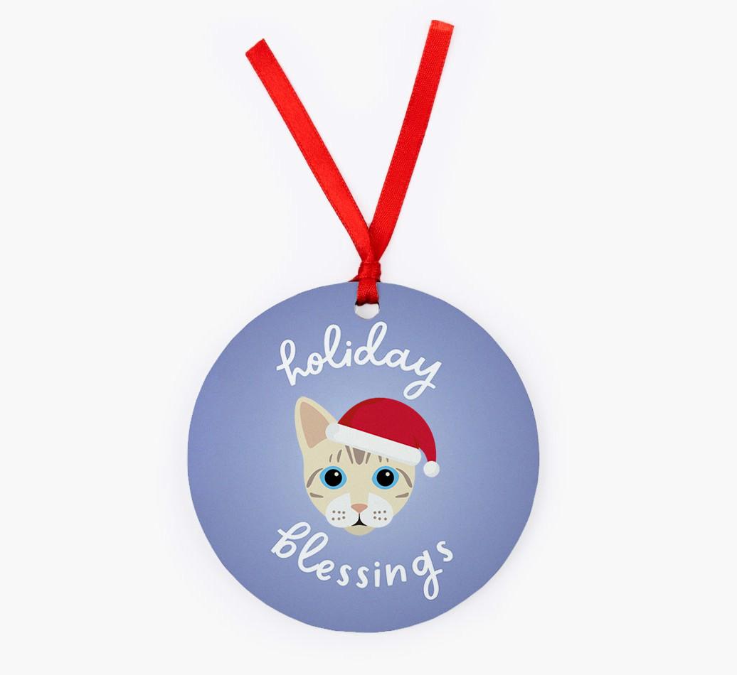 Holiday Blessings: Personalised {breedCommonName} Christmas Decoration