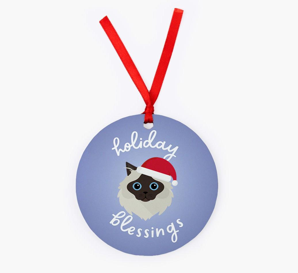 Holiday Blessings: Personalised {breedCommonName} Christmas Decoration