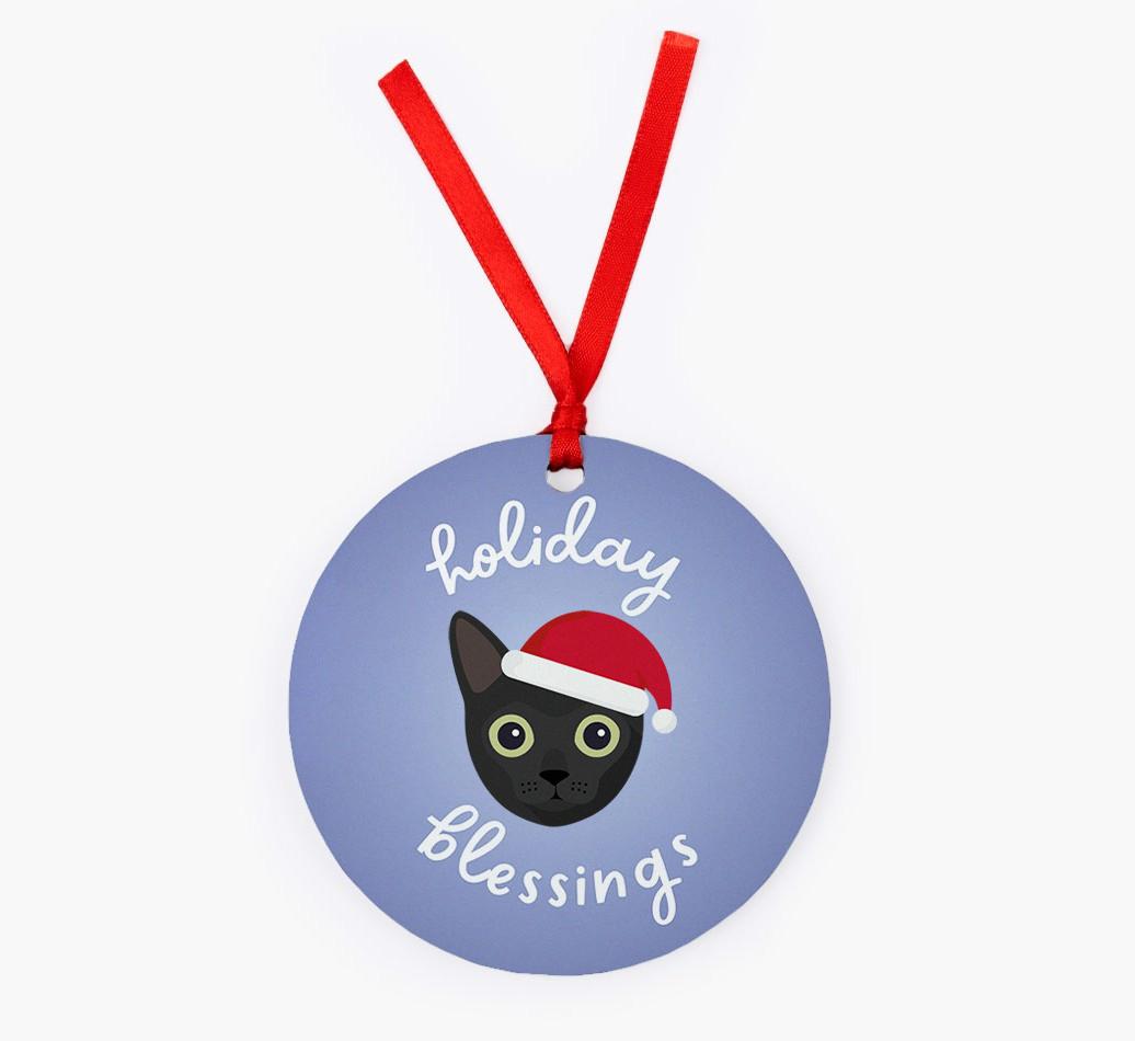 Holiday Blessings: Personalised {breedCommonName} Christmas Decoration