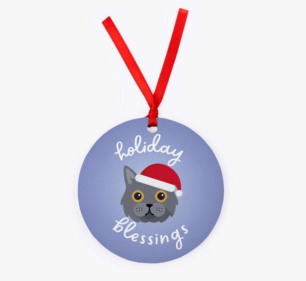 Holiday Blessings: Personalised {breedCommonName} Christmas Decoration