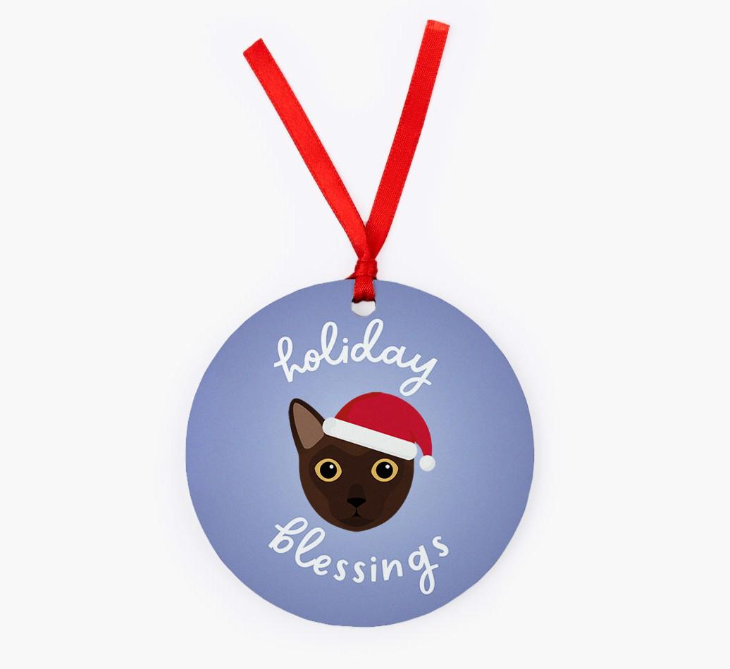 Holiday Blessings: Personalised {breedCommonName} Christmas Decoration